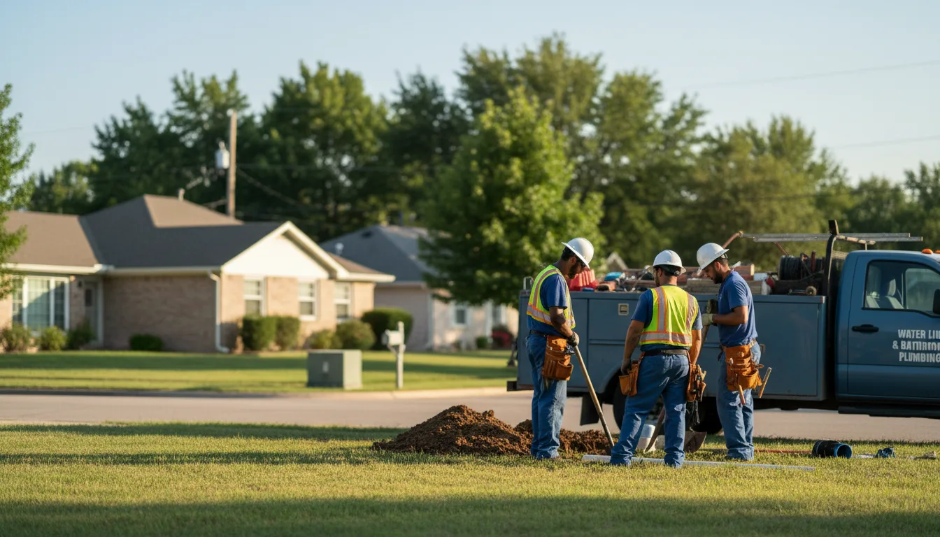 Residential water line and bathroom plumbing service in Morley, MO